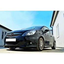 Накладка сплиттер на передний бампер на Opel Corsa D OPC / VXR